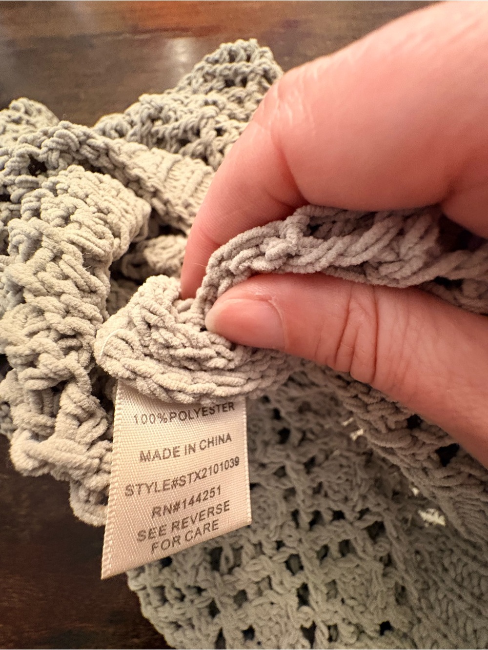 Nicole Miller Artelier Crochet Knit Button Front Grey Cardigan Boho Chic large - Picture 6 of 6